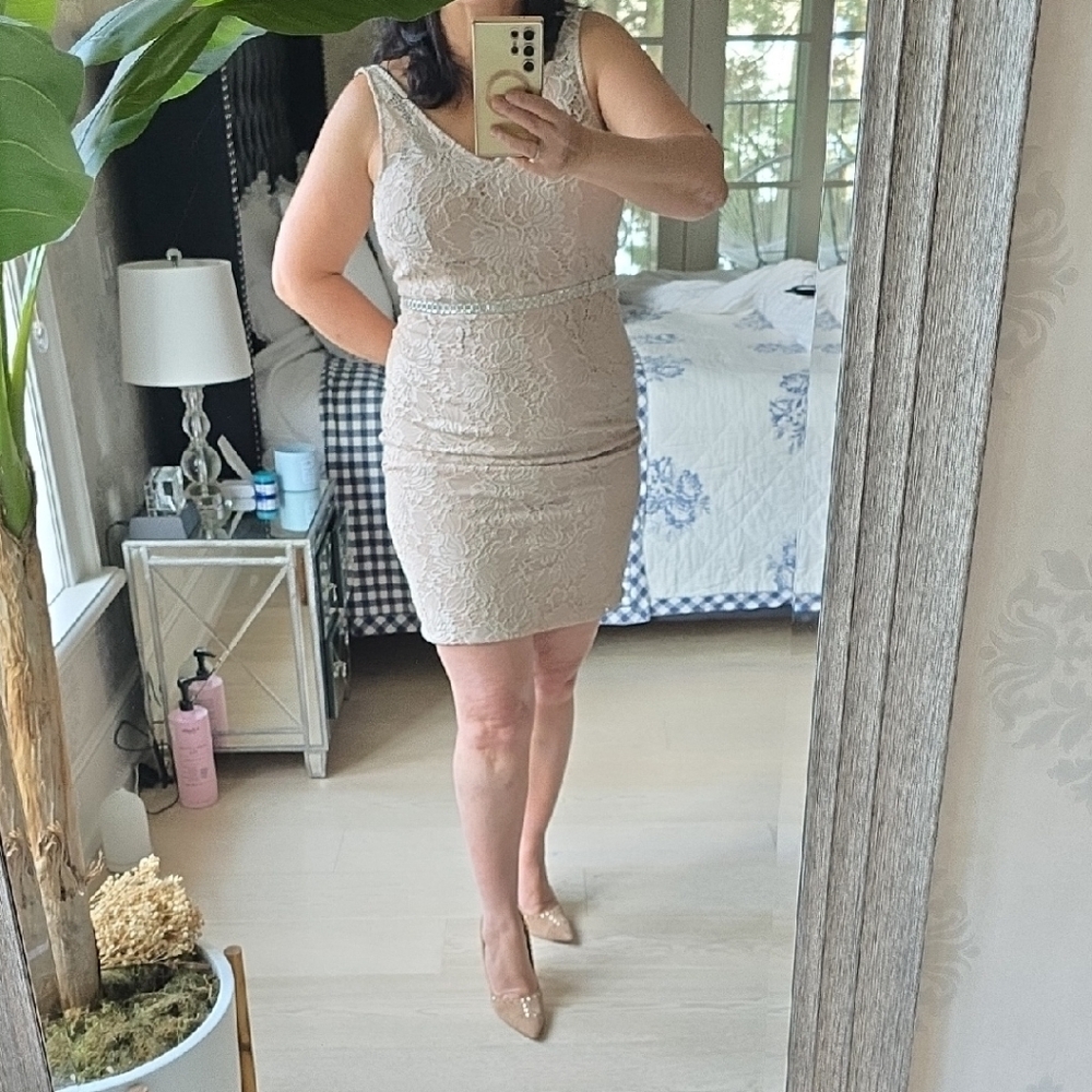 Chic Lace Sleeveless Mini Dress